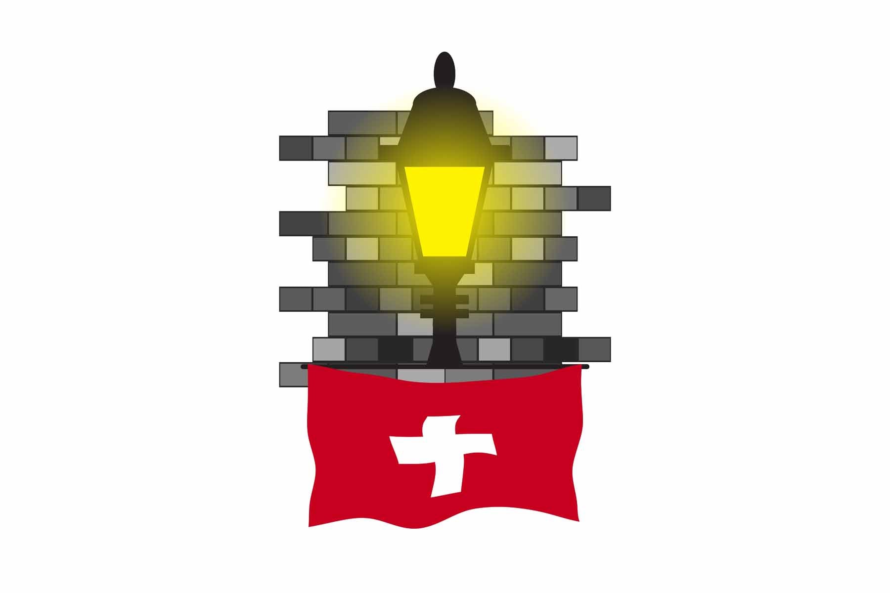 Switzerland Street Lamp Bricks Fridge Magnet