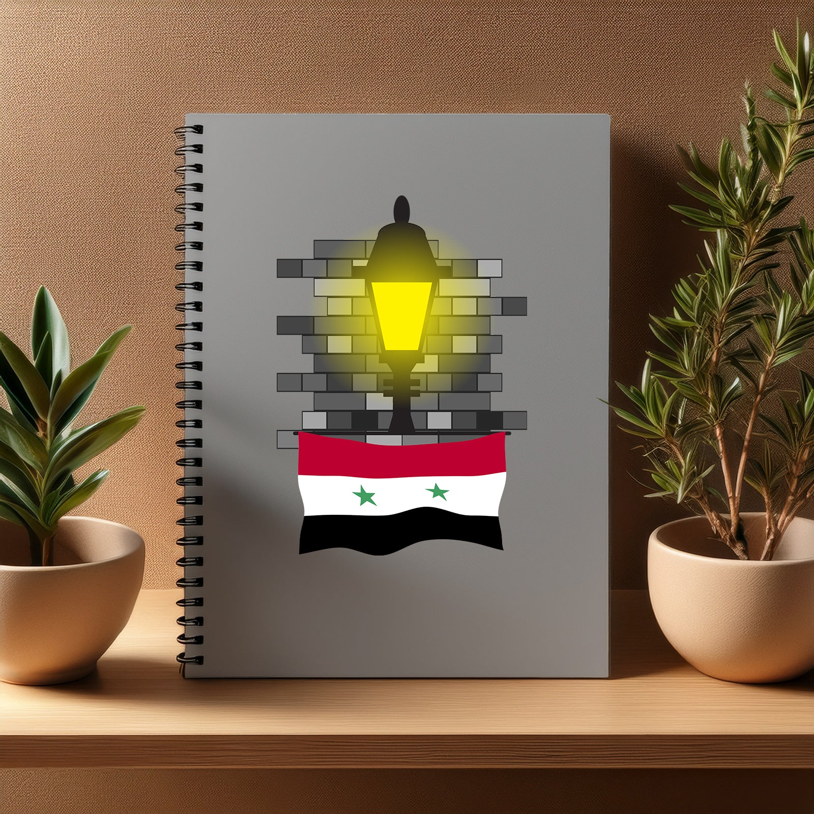 Syria  Street Lamp Bricks Notebook