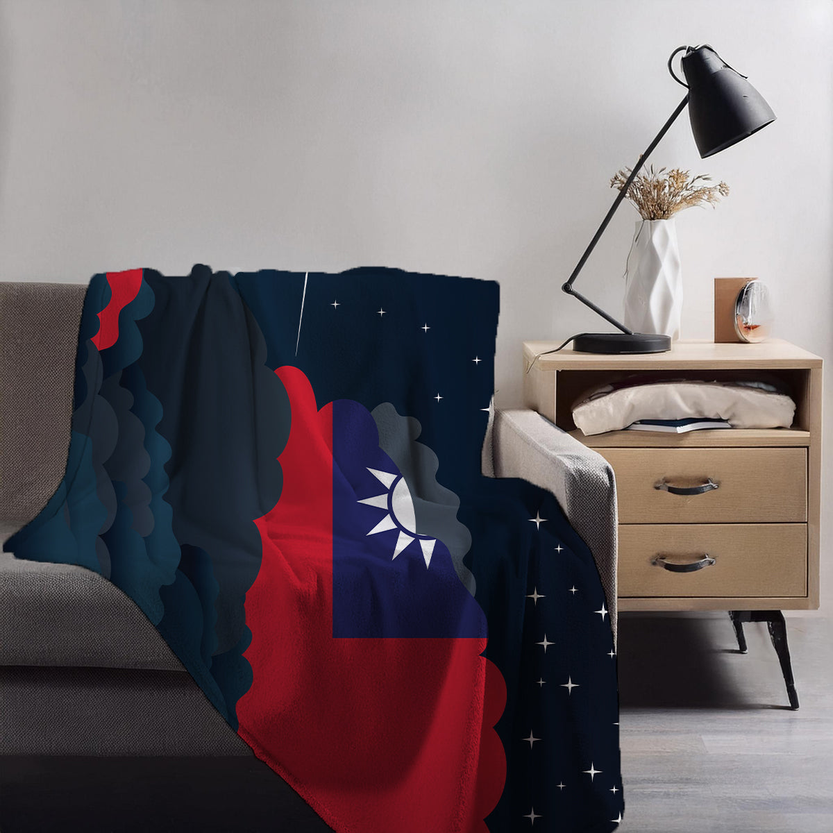 Taiwan Night Clouds Blankets & Throws | Premium Soft Blankets | City Posters Plus