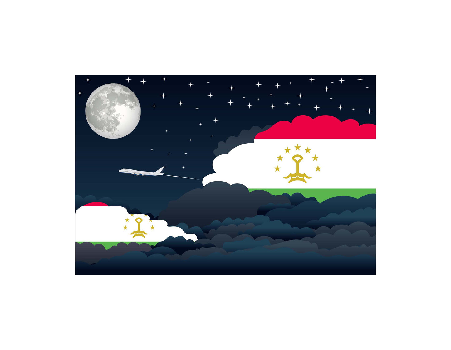 Tajikistan Night Clouds Blankets & Throws | Premium Soft Blankets | City Posters Plus