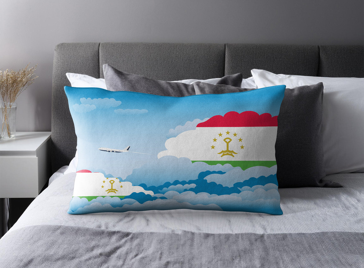 Tajikistan Day Clouds Pillow Case and Pillow Throw