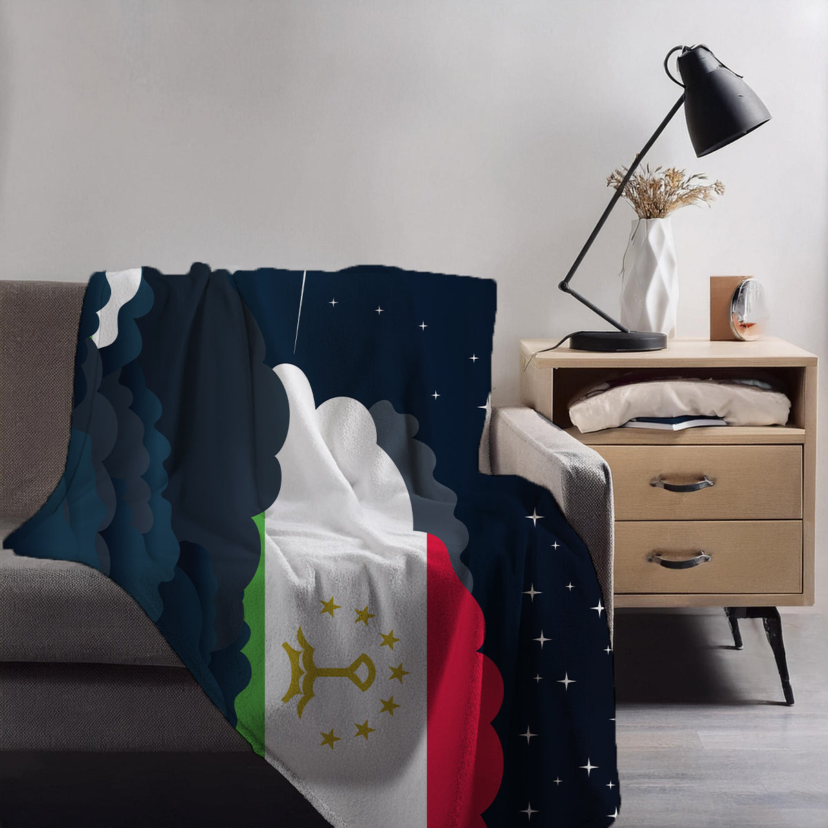 Tajikistan Night Clouds Blankets & Throws | Premium Soft Blankets | City Posters Plus