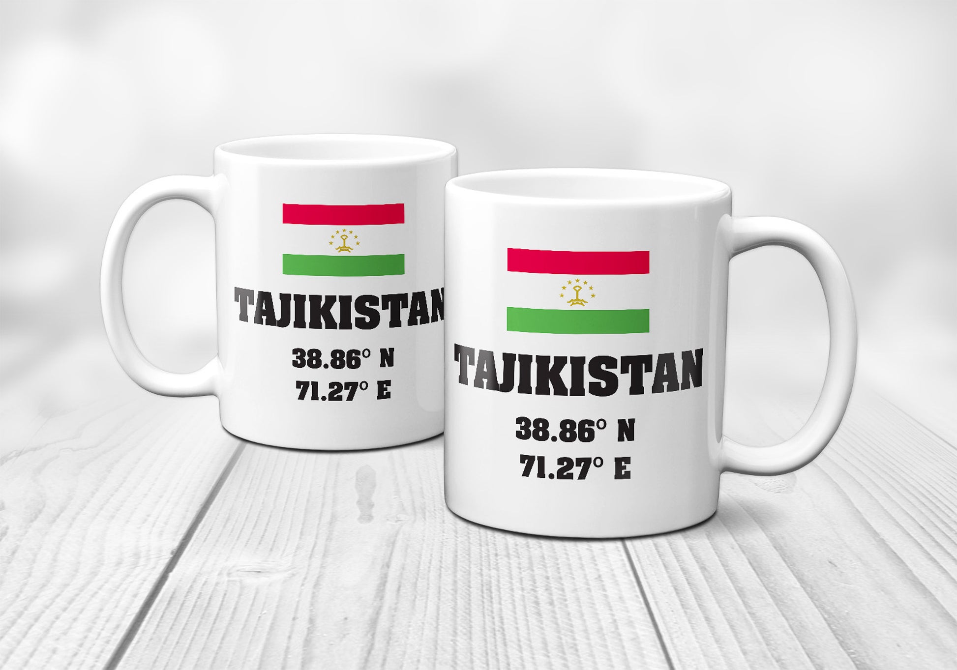 Tajikistan Laitutude Longitude Mug