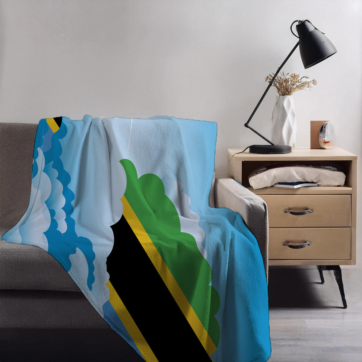Tanzania Day Clouds Blankets & Throws | Soft Premium Blankets | City Posters Plus