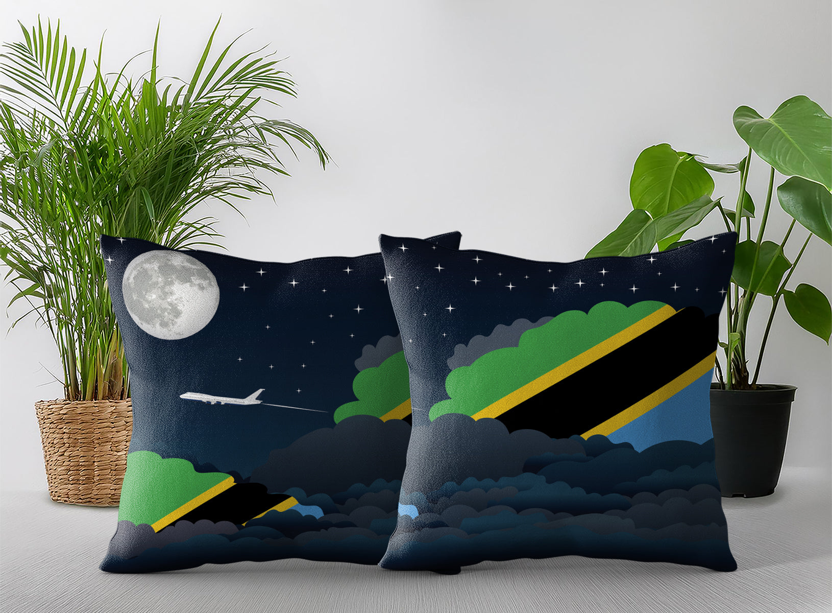 Tanzania Night Clouds Pillow Case and Pillow Throw
