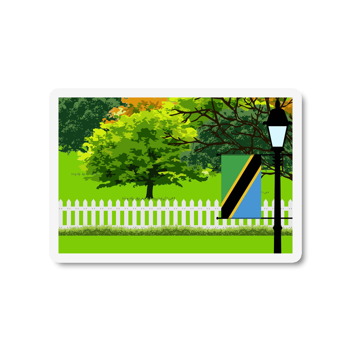Tanzania Trees Street Lamp Fridge Magnet