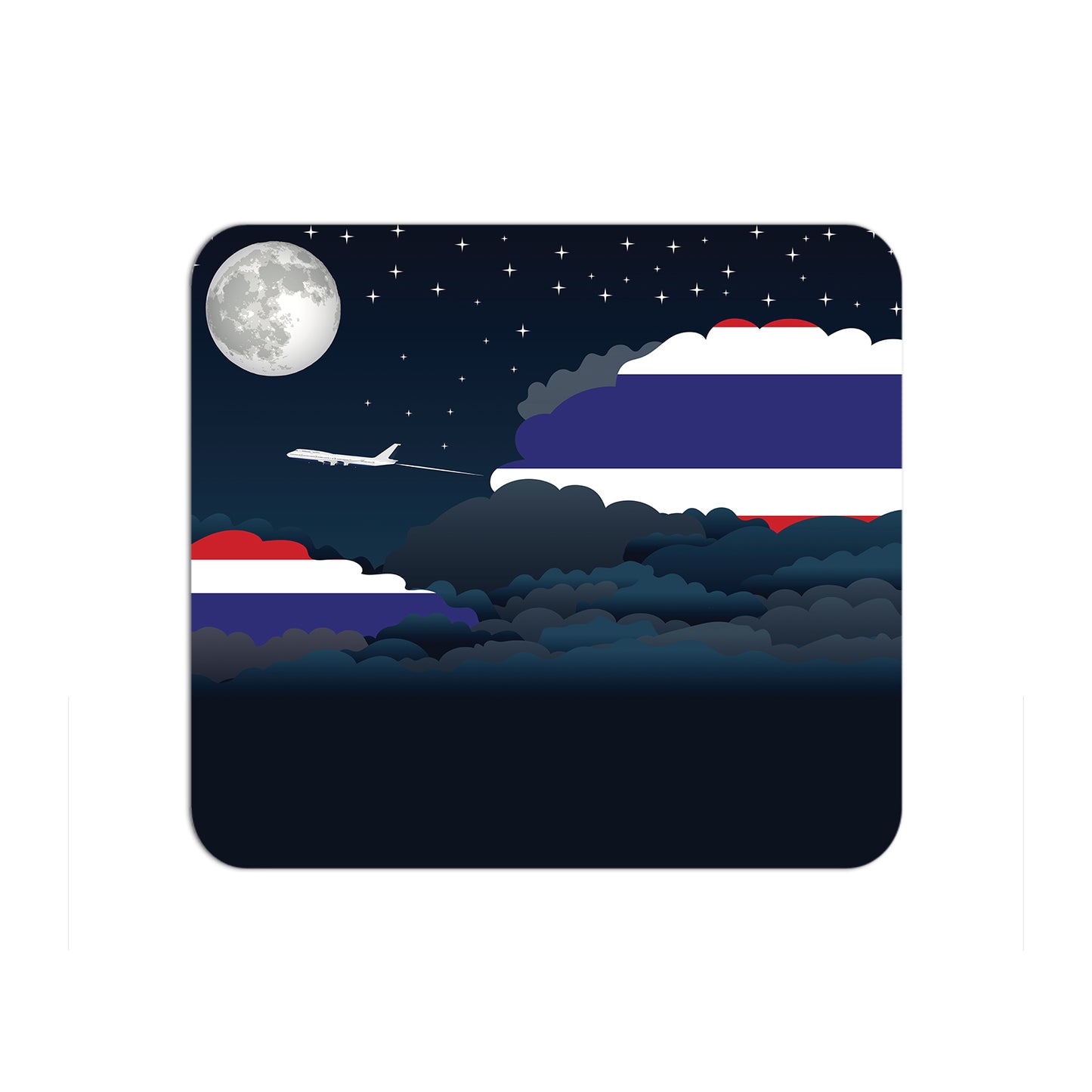 Thailand Airplane Airport Flight Night Clouds Mousepad 