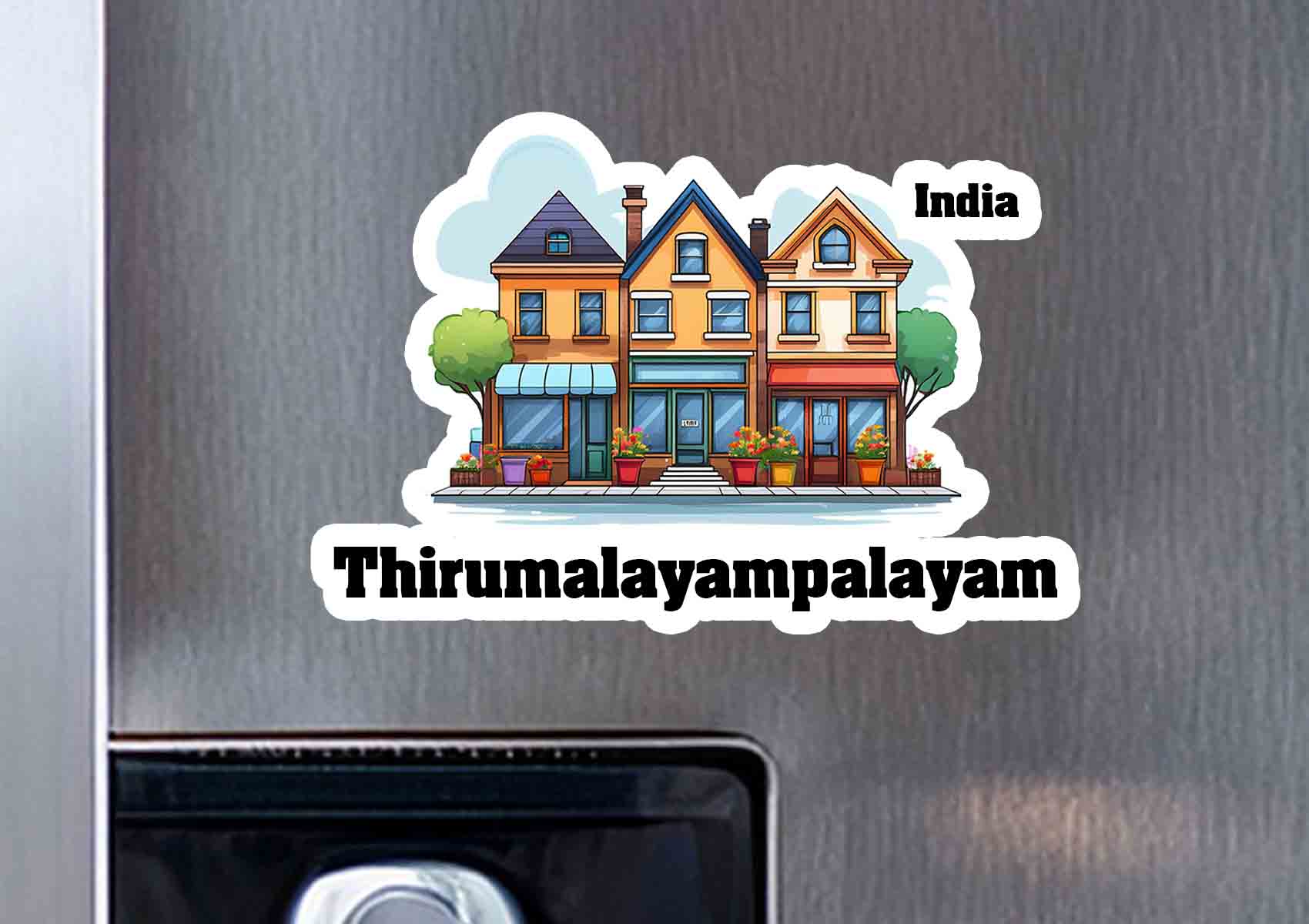 Thirumalayampalayam Three Home Office Shop Fridge Magnet
