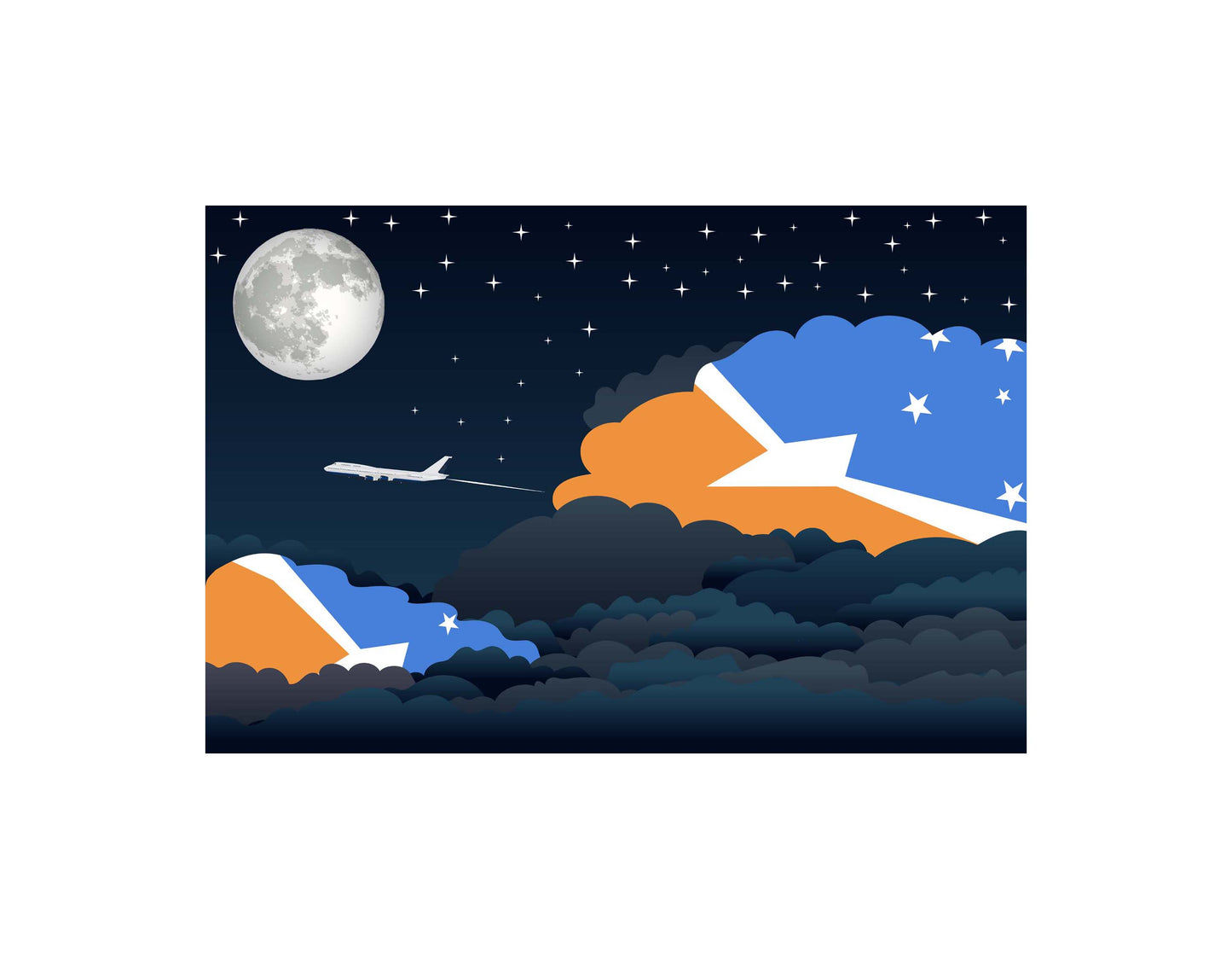 Tierra del Fuego Province Argentina Night Clouds Blankets & Throws | Premium Soft Blankets | City Posters Plus