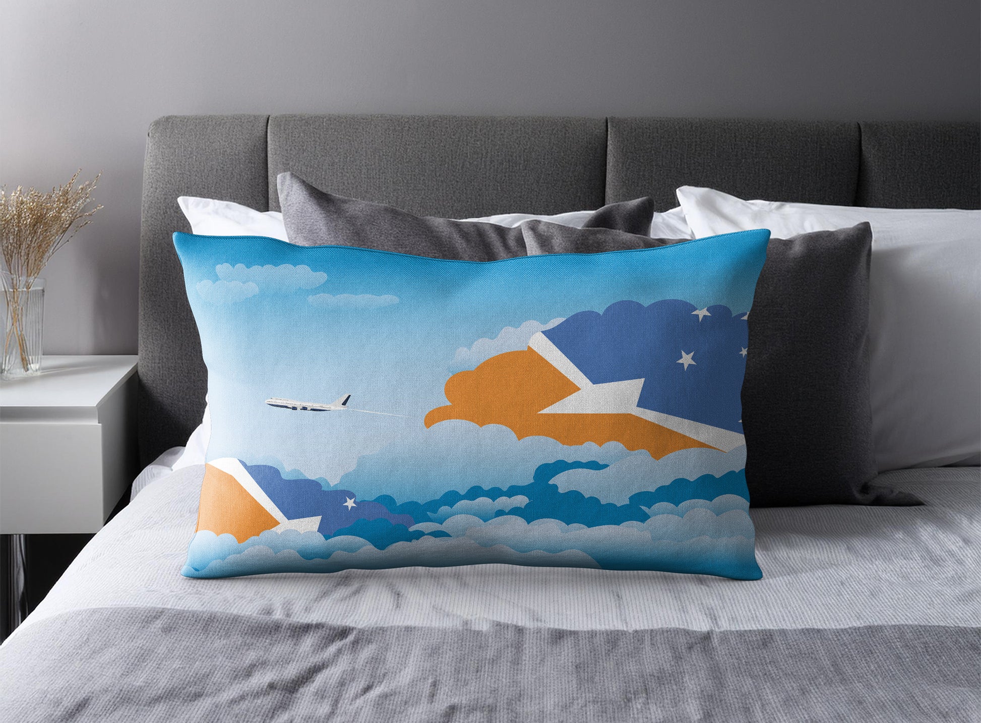 Tierra del Fuego Province Argentina World Airplane Day Clouds Square & Rectangle Pillow Cases | Aviation Decorative Pillow Covers