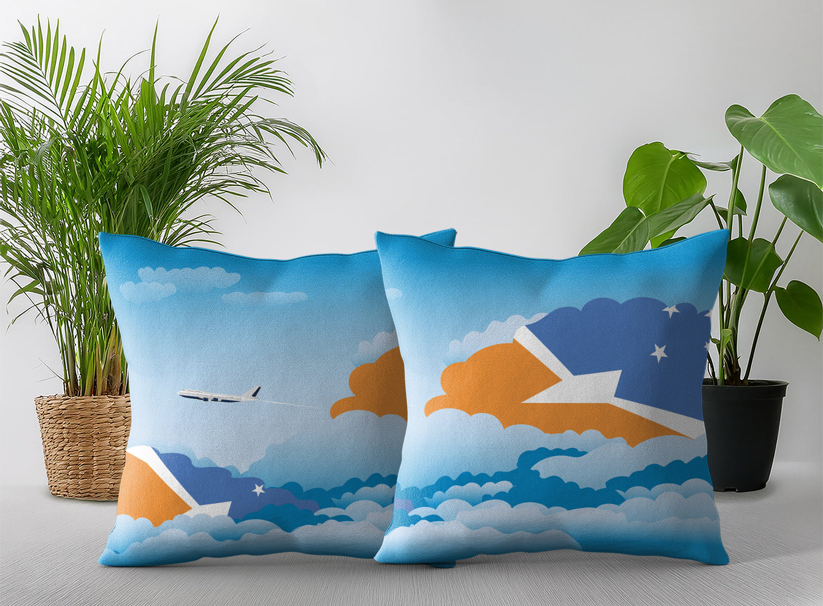 Tierra del Fuego Province Argentina Day Clouds Pillow Case and Pillow Throw