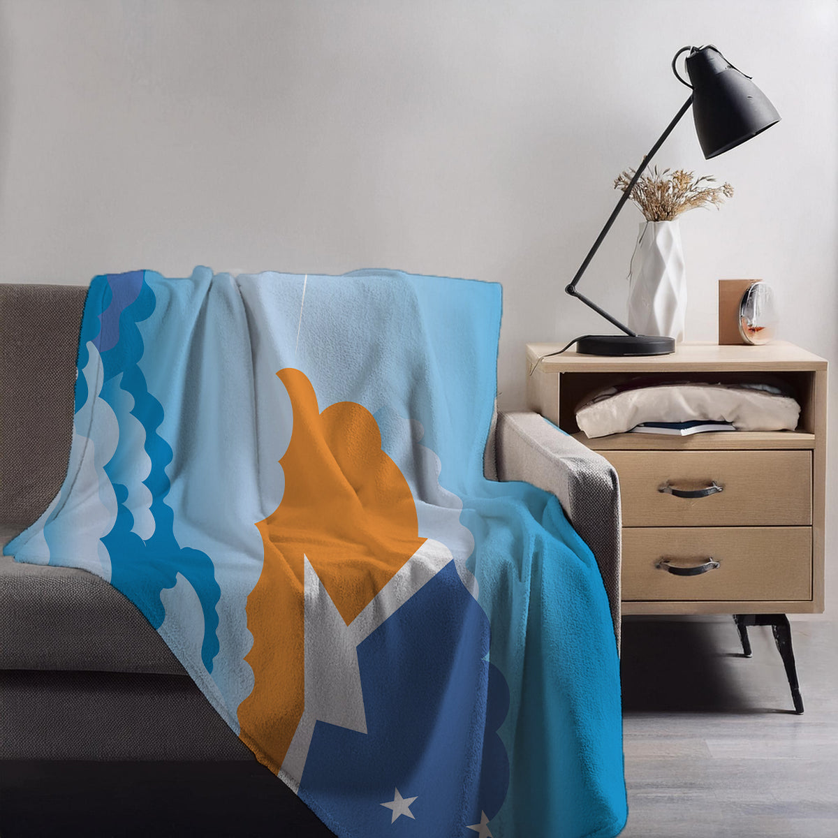 Tierra del Fuego Province Argentina Day Clouds Blankets & Throws | Soft Premium Blankets | City Posters Plus