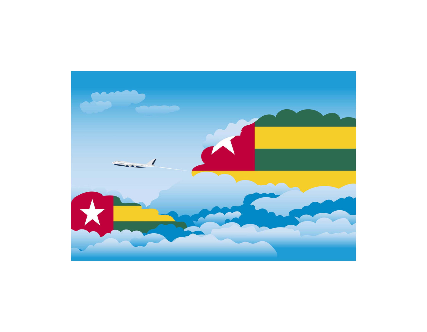 Togo Day Clouds Blankets & Throws | Soft Premium Blankets | City Posters Plus