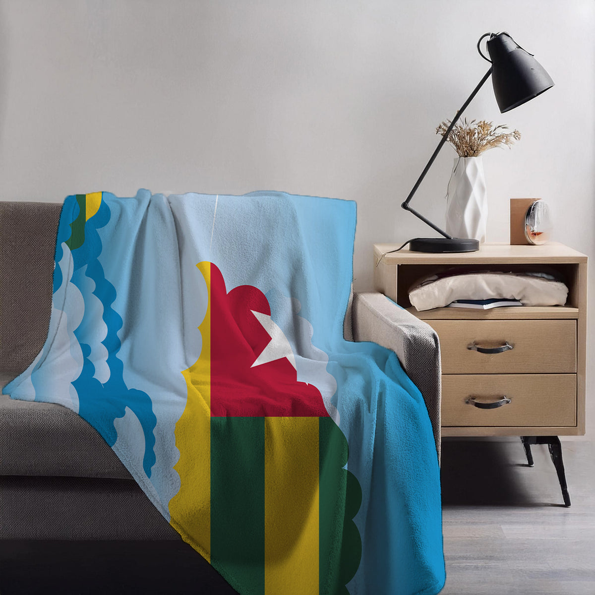 Togo Day Clouds Blankets & Throws | Soft Premium Blankets | City Posters Plus