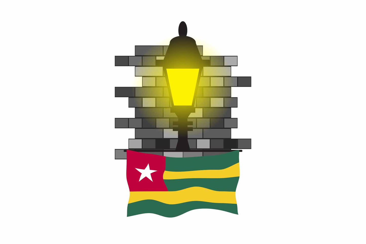 Togo Street Lamp Bricks Fridge Magnet