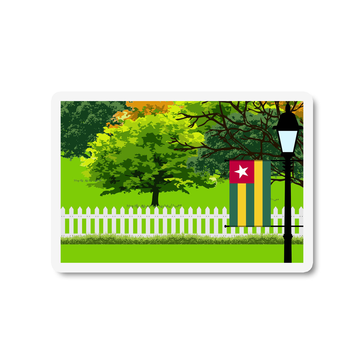 Togo Trees Street Lamp Fridge Magnet
