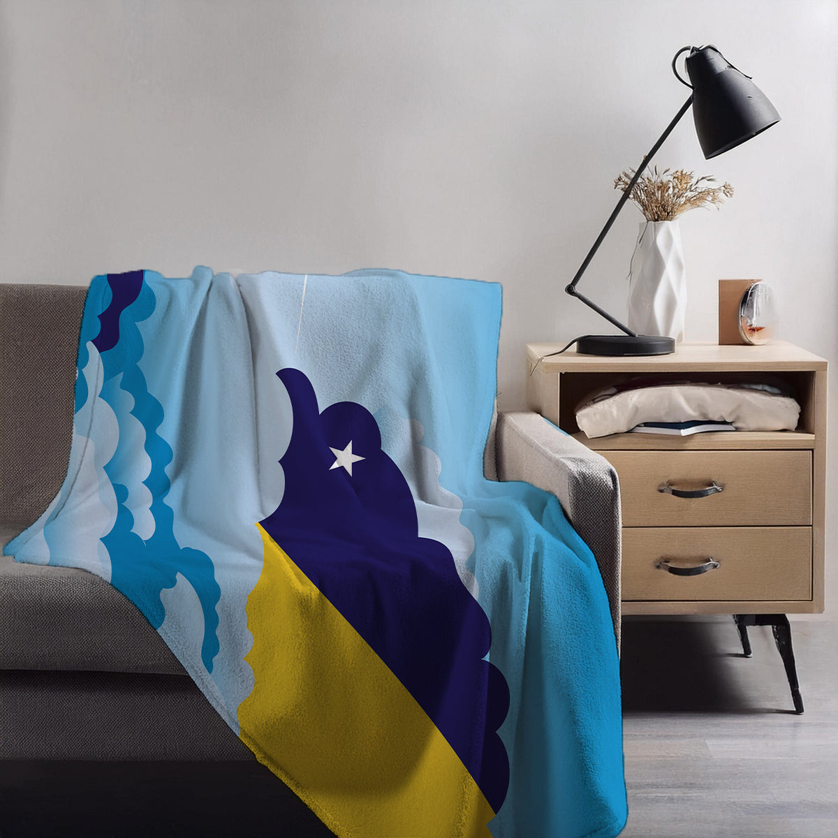 Tokelau Day Clouds Blankets & Throws | Soft Premium Blankets | City Posters Plus