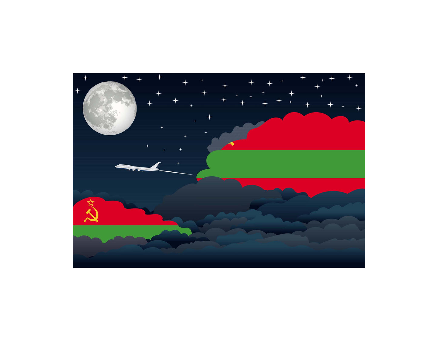 Transnistria Night Clouds Blankets & Throws | Premium Soft Blankets | City Posters Plus