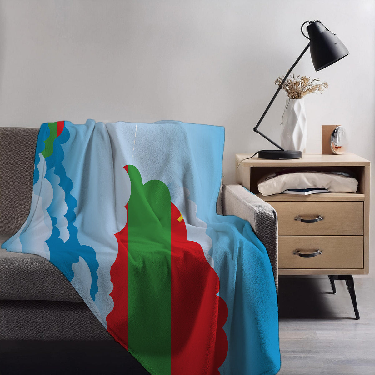 Transnistria Day Clouds Blankets & Throws | Soft Premium Blankets | City Posters Plus