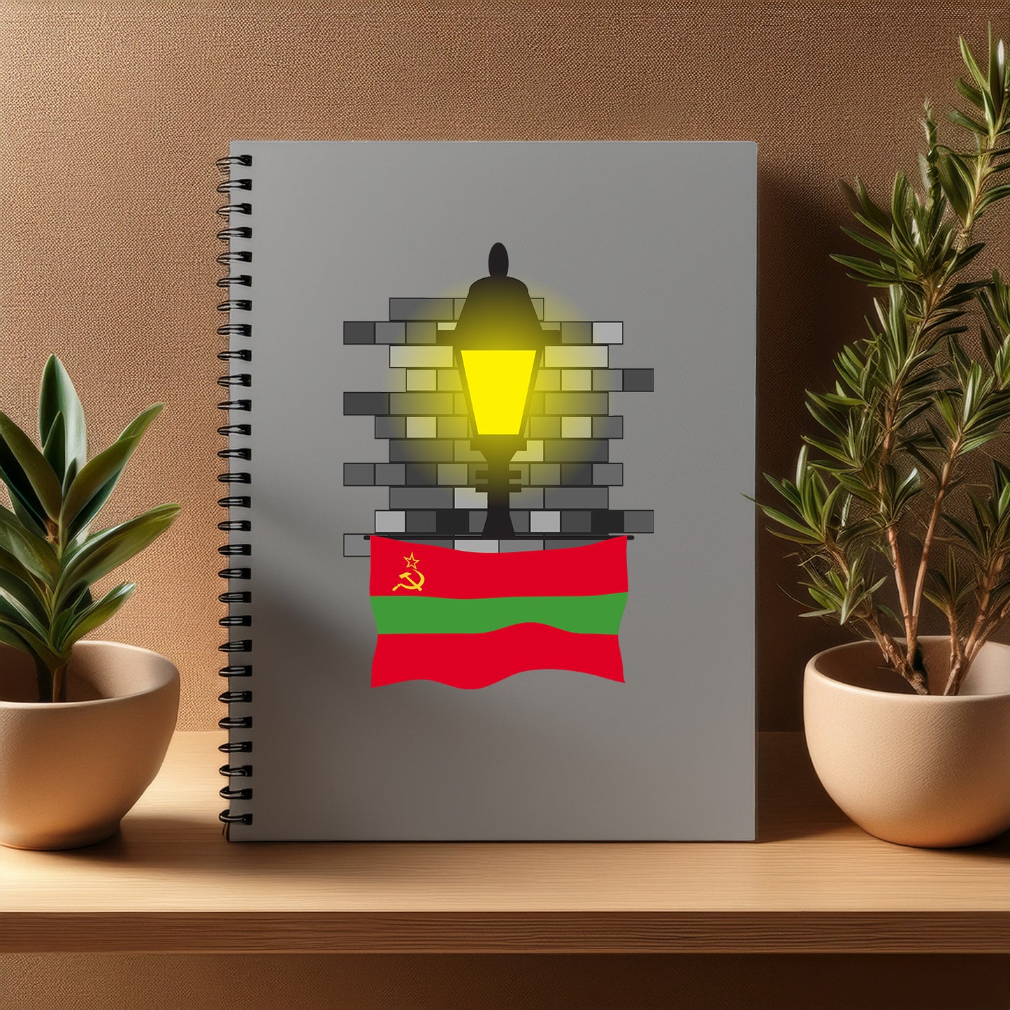 Transnistria  Street Lamp Bricks Notebook