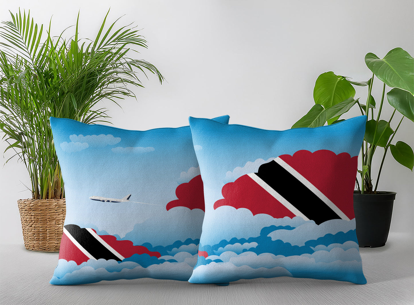 Trinidad Case and Tobago Day Clouds Pillow Case and Pillow Throw