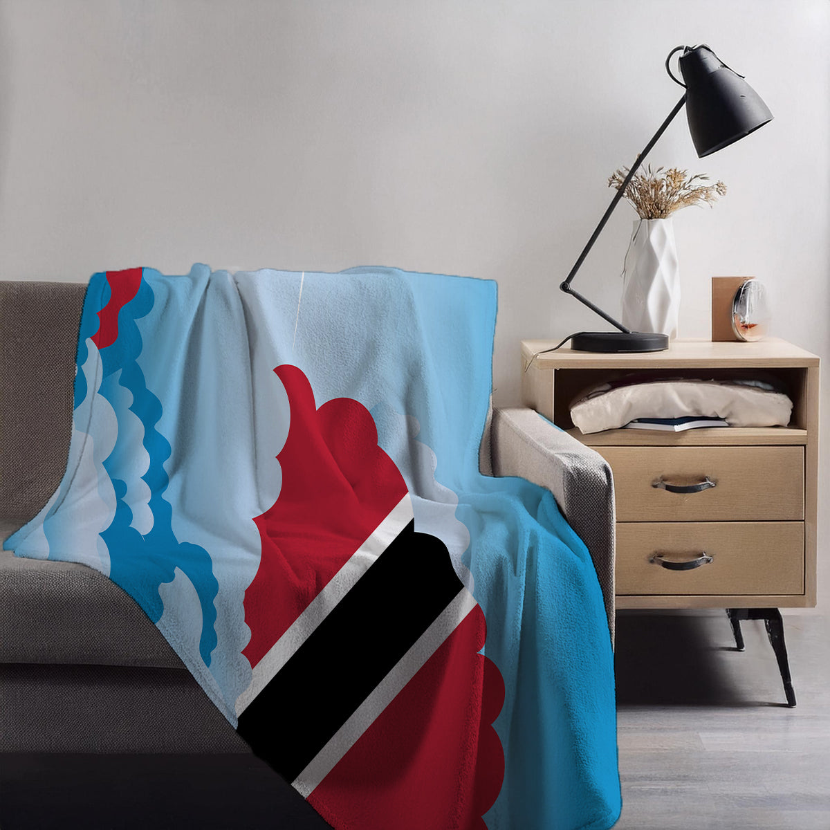 Trinidad Case and Tobago Day Clouds Blankets & Throws | Soft Premium Blankets | City Posters Plus