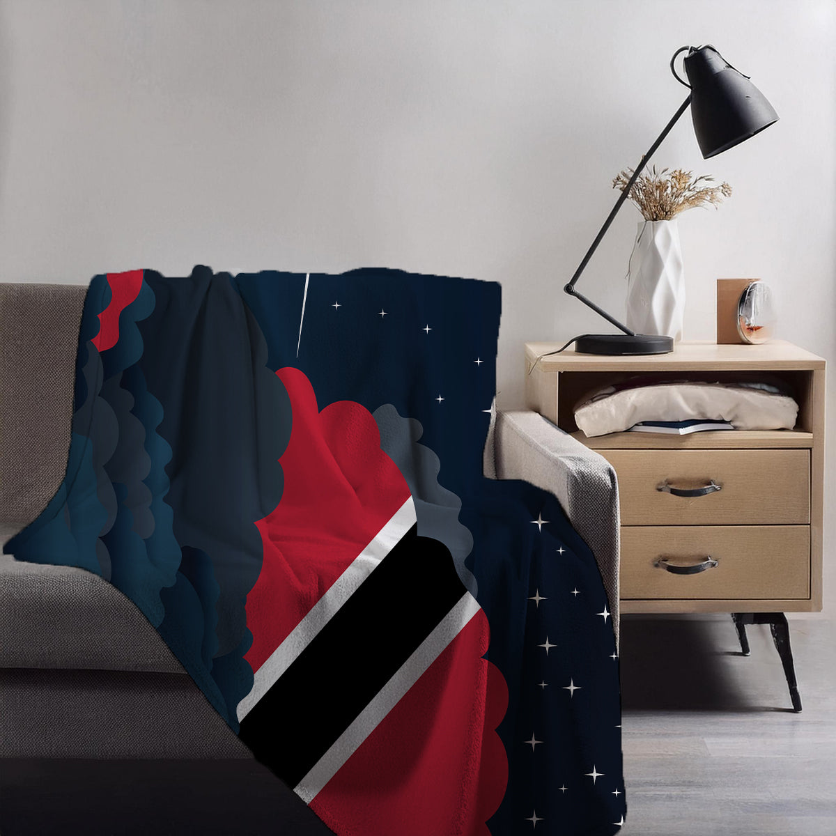 Trinidad Case and Tobago Night Clouds Blankets & Throws | Premium Soft Blankets | City Posters Plus