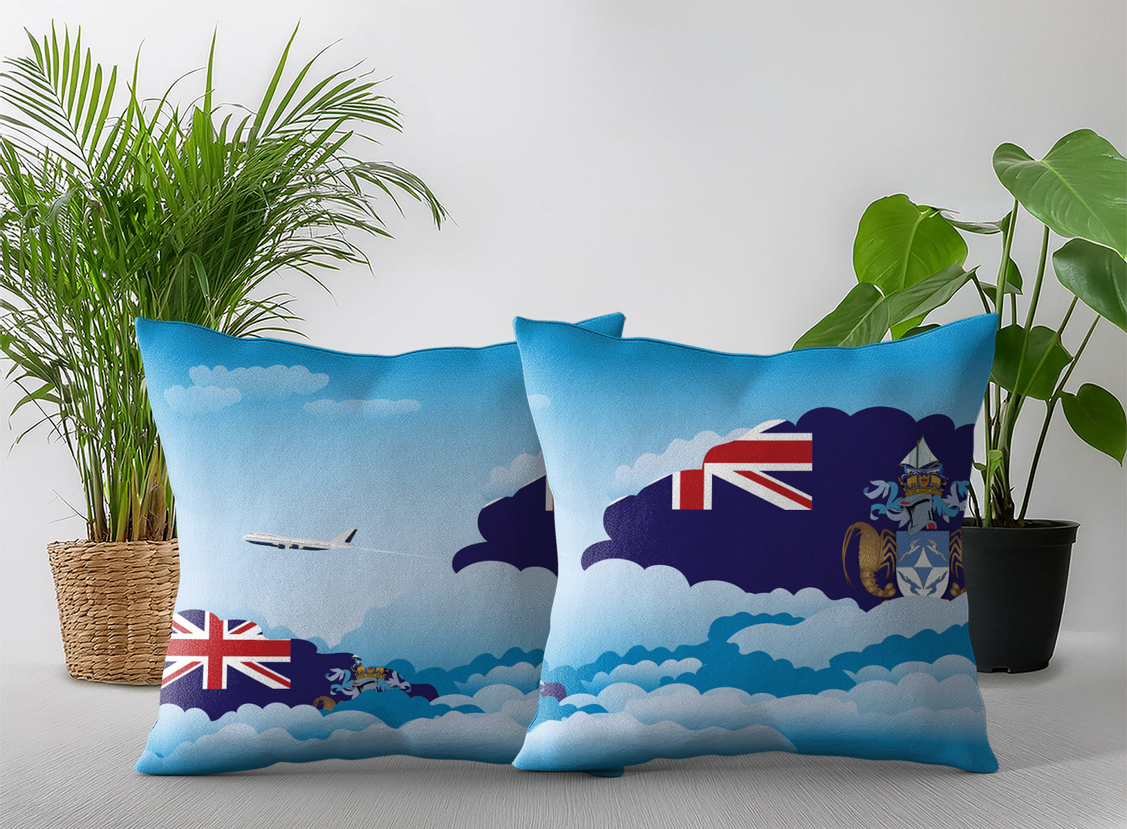 Tristan da Cunha Day Clouds Pillow Case and Pillow Throw