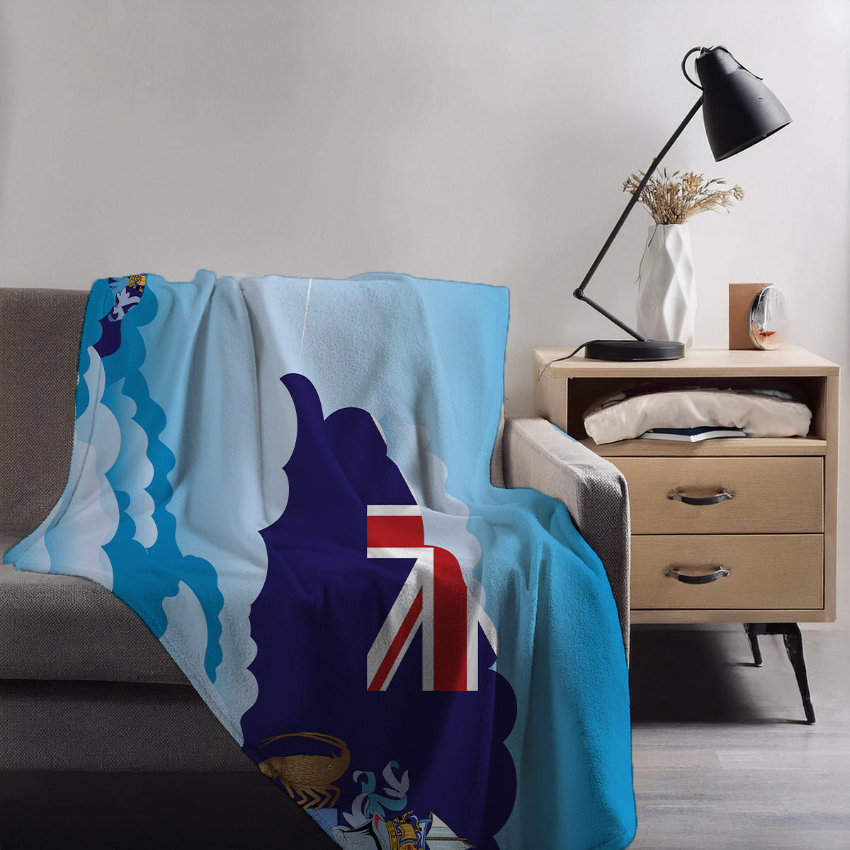 Tristan da Cunha Day Clouds Blankets & Throws | Soft Premium Blankets | City Posters Plus