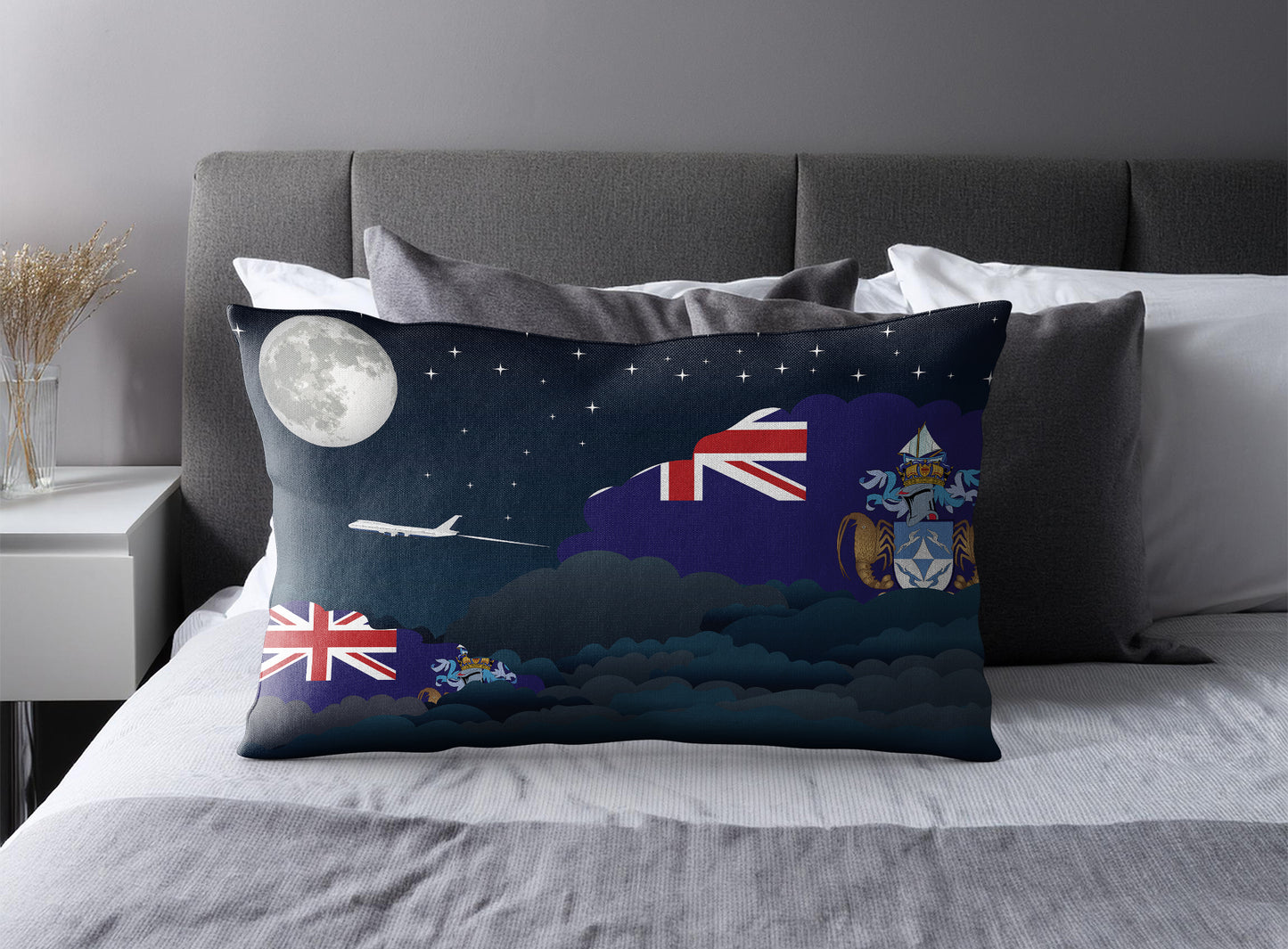 Tristan da Cunha Night Clouds Pillow Case and Pillow Throw