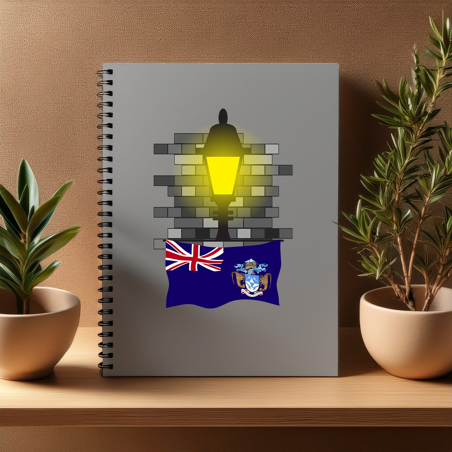 Tristan da Cunha  Street Lamp Bricks Notebook