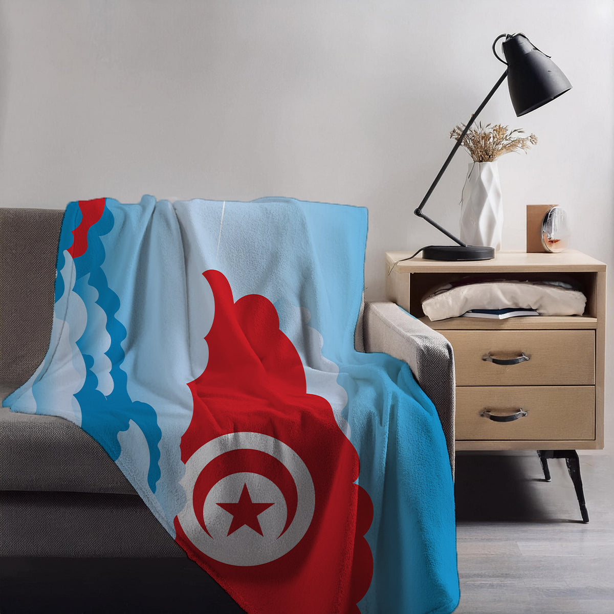 Tunisia Day Clouds Blankets & Throws | Soft Premium Blankets | City Posters Plus