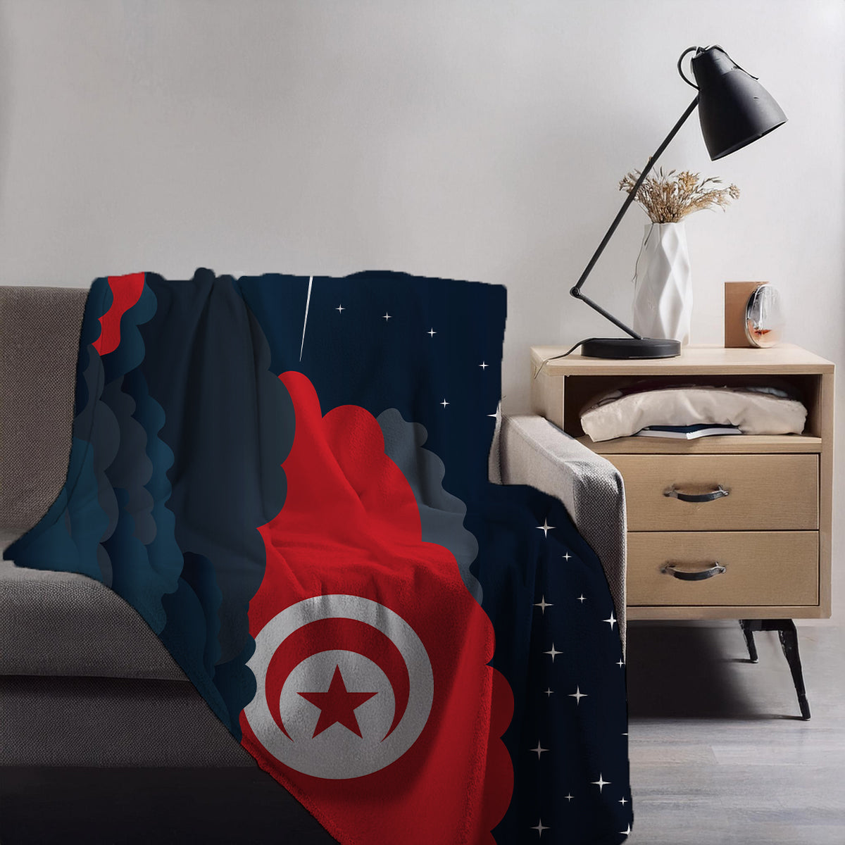 Tunisia Night Clouds Blankets & Throws | Premium Soft Blankets | City Posters Plus