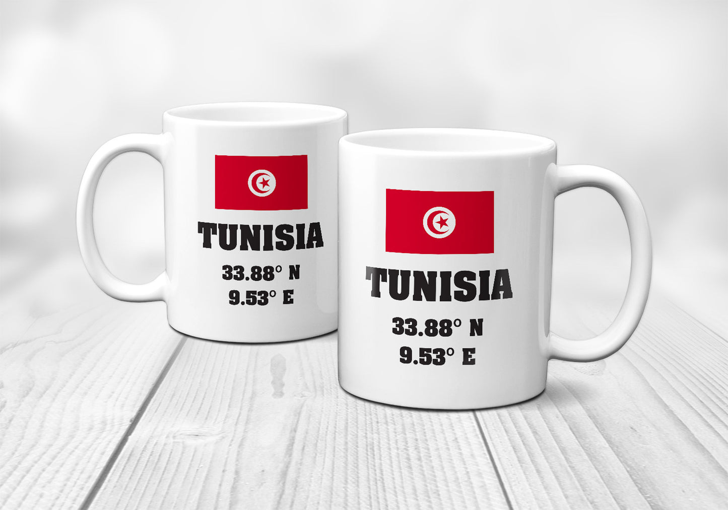 Tunisia Laitutude Longitude Mug