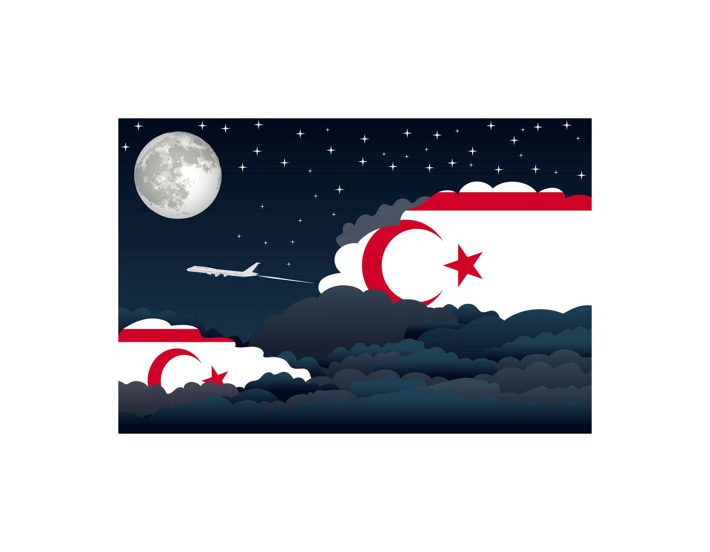 Turkish Republic of Northern Cyprus Night Clouds Blankets & Throws | Premium Soft Blankets | City Posters Plus