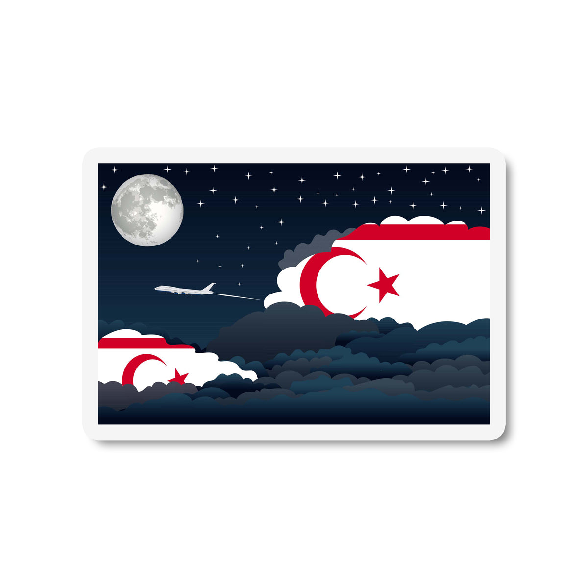 Turkish Republic of Northern Cyprus Night Clouds Fridge Magnet