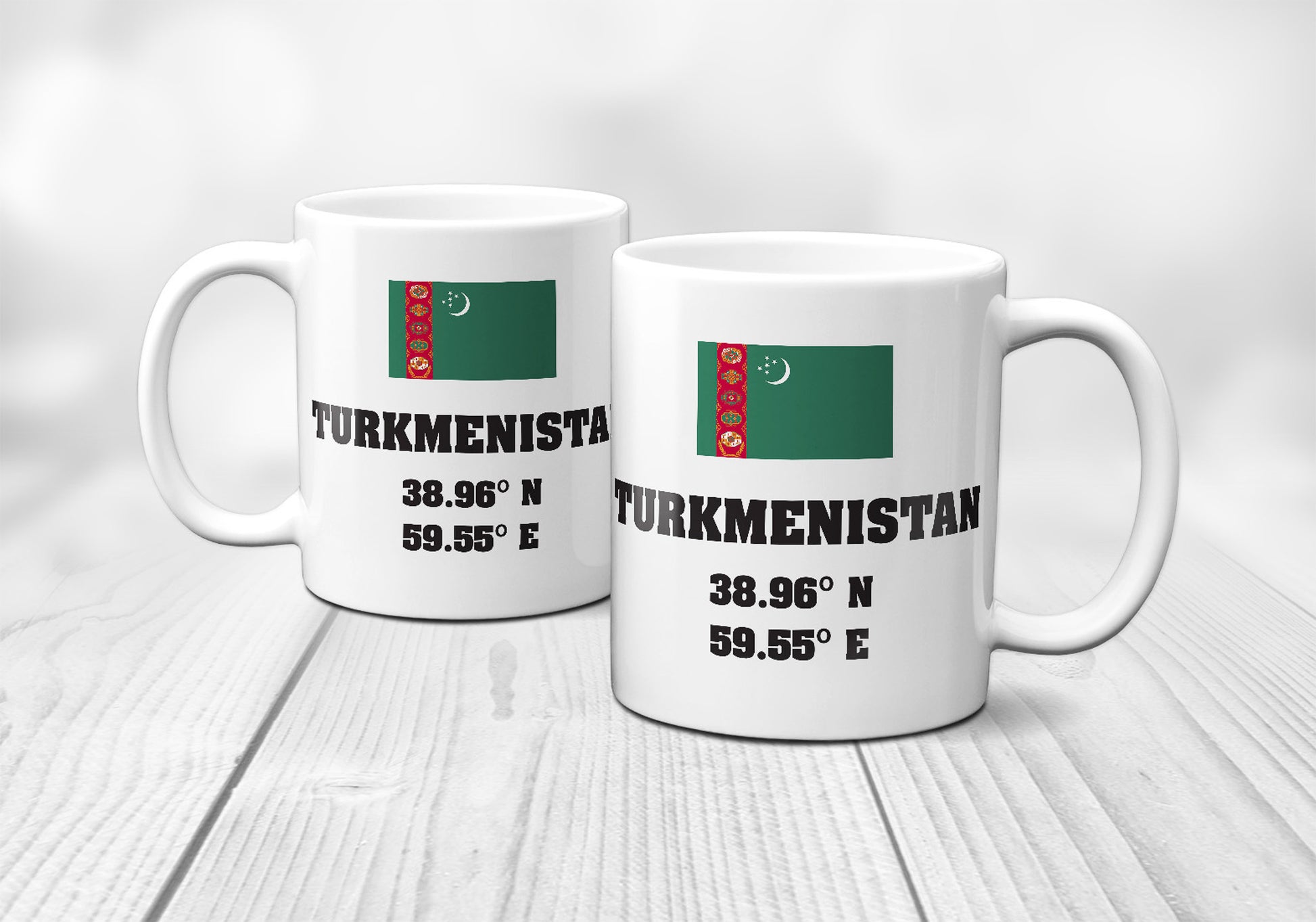 Turkmenistan Laitutude Longitude Mug