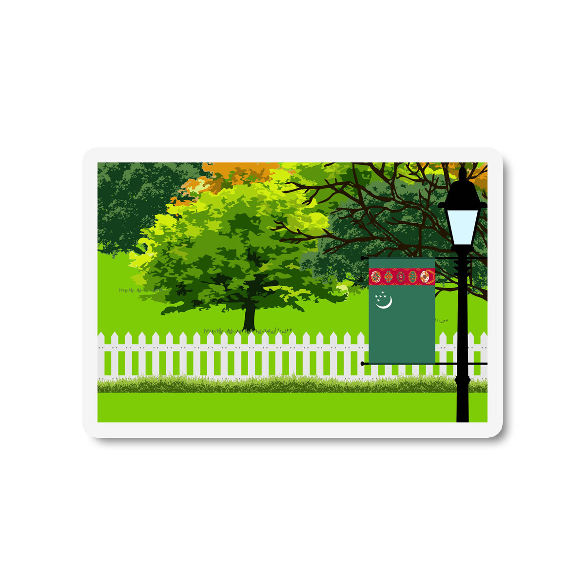 Turkmenistan Trees Street Lamp Fridge Magnet