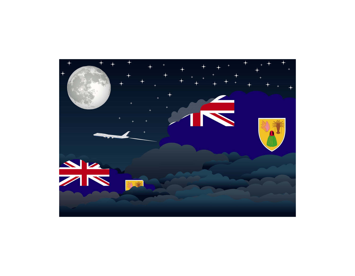 Turks Case and Caicos Islands Night Clouds Blankets & Throws | Premium Soft Blankets | City Posters Plus