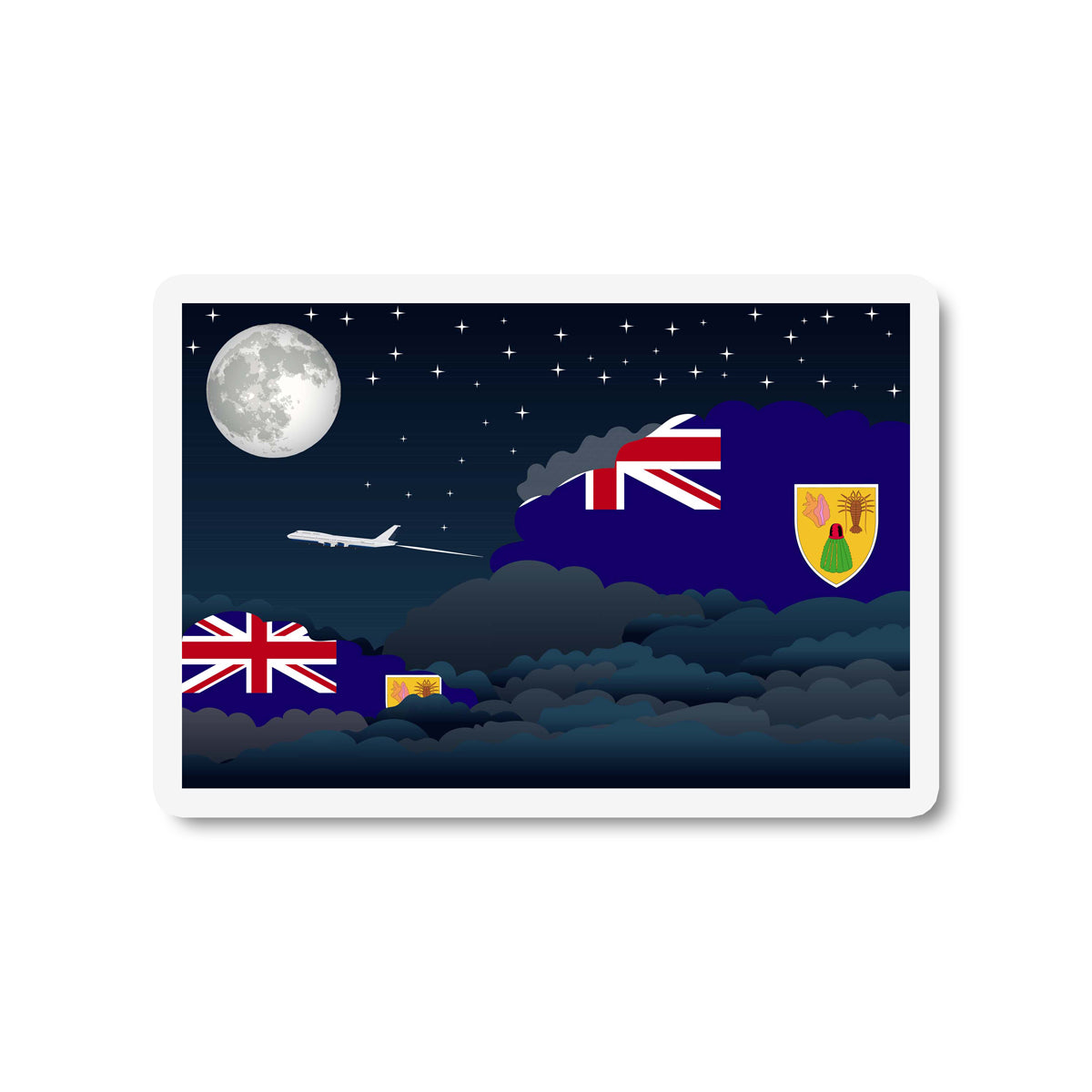 Turks and Caicos Islands Night Clouds Fridge Magnet