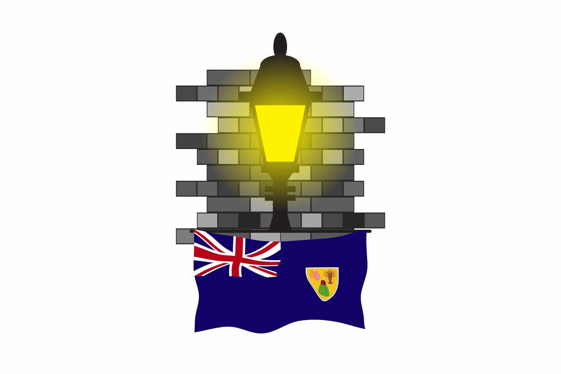 Turks and Caicos Islands Street Lamp Bricks Fridge Magnet