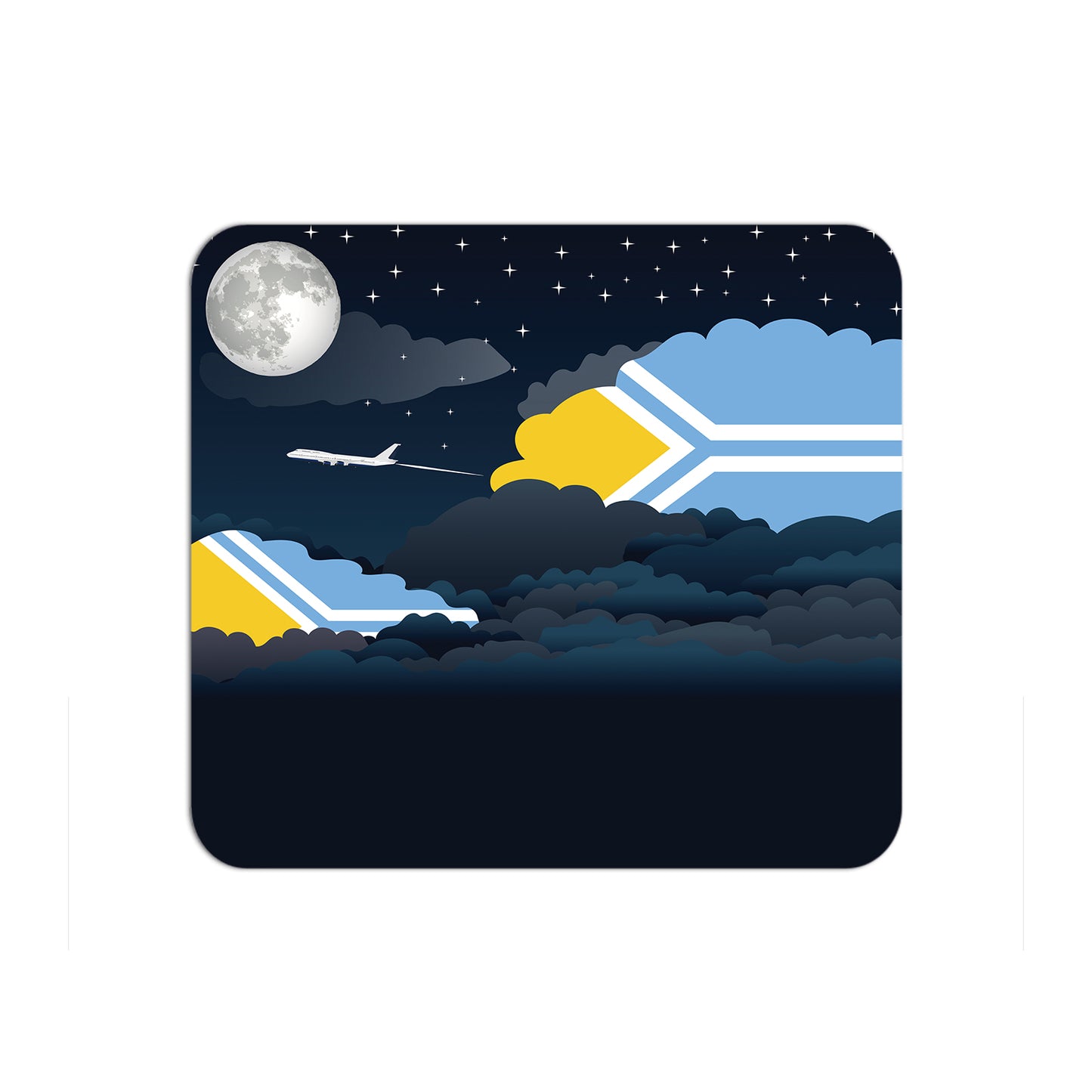 Tuva Airplane Airport Flight Night Clouds Mousepad 