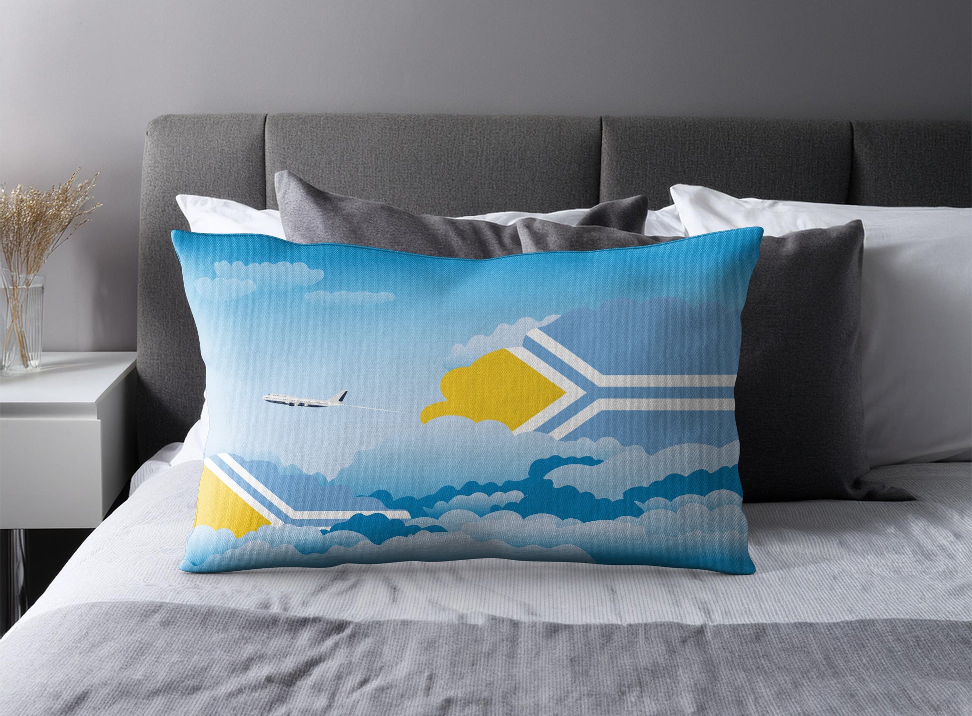 Tuva World Airplane Day Clouds Square & Rectangle Pillow Cases | Aviation Decorative Pillow Covers