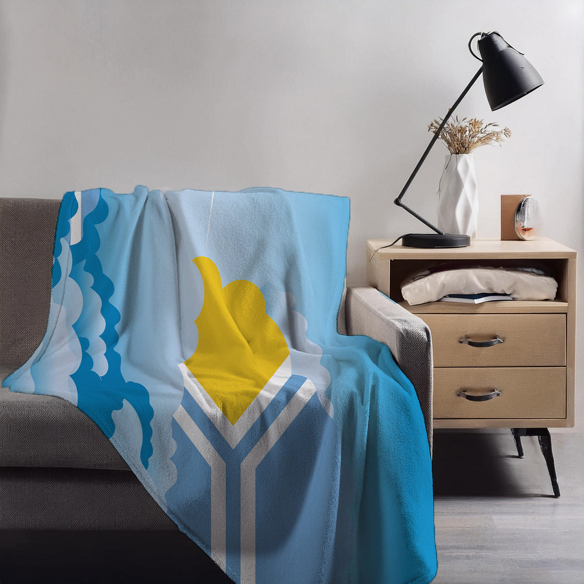 Tuva Day Clouds Blankets & Throws | Soft Premium Blankets | City Posters Plus