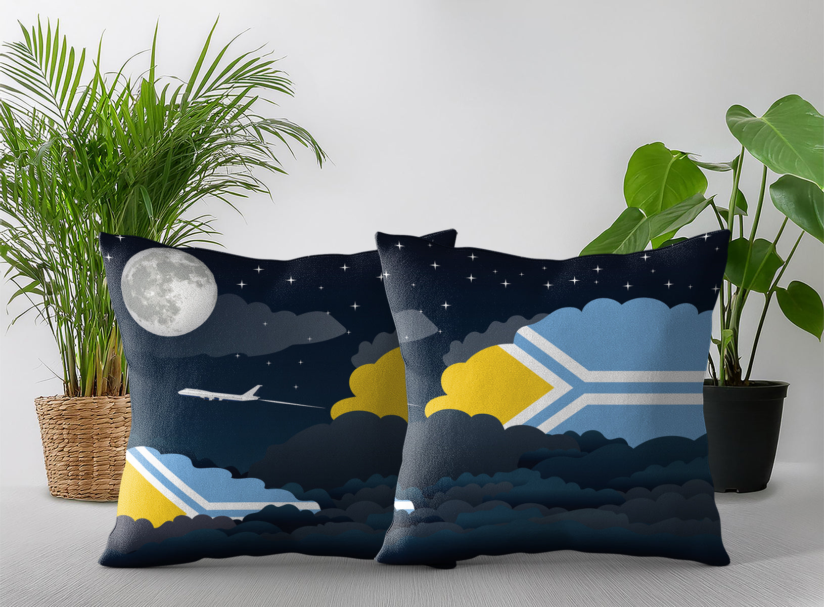 Tuva Night Clouds Pillow Case and Pillow Throw