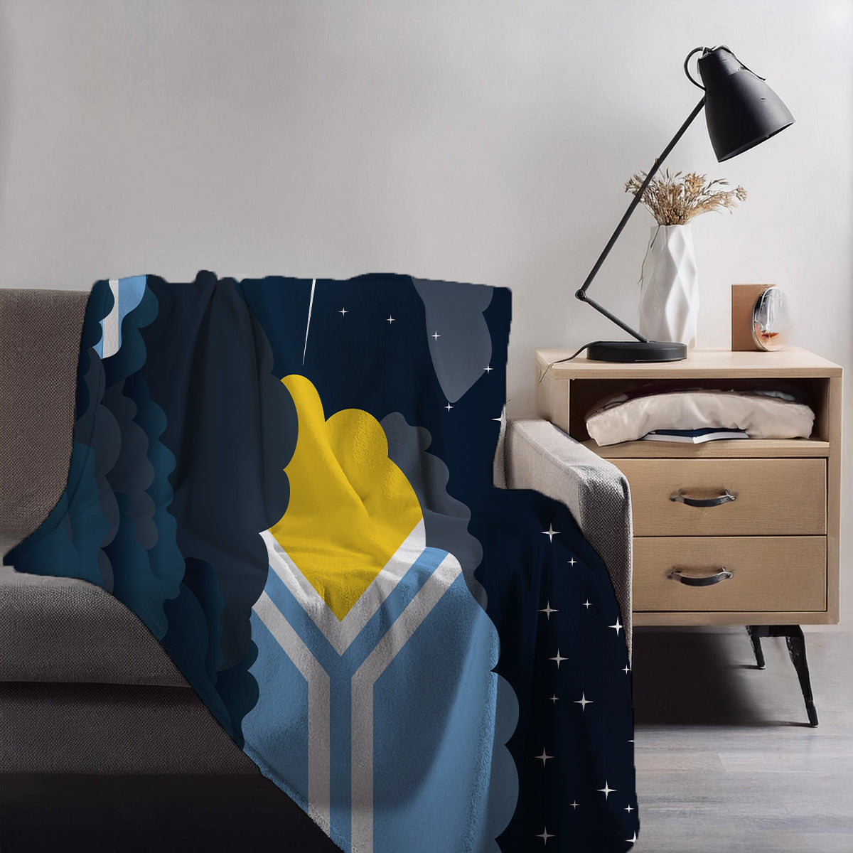 Tuva Night Clouds Blankets & Throws | Premium Soft Blankets | City Posters Plus