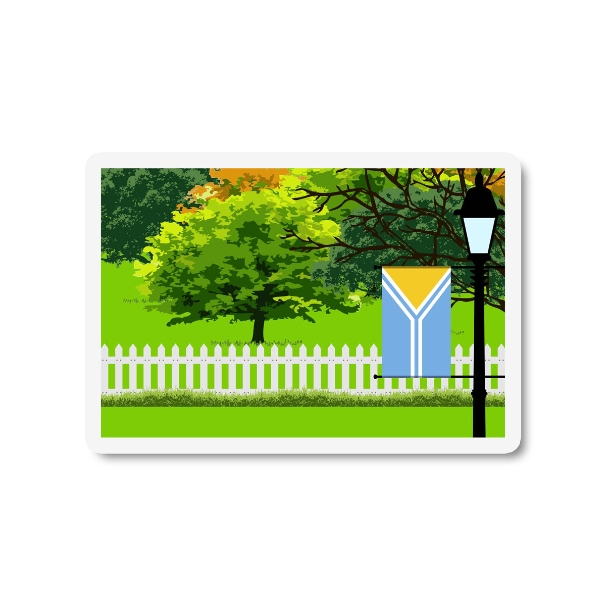 Tuva Trees and Street Lamp Sticker