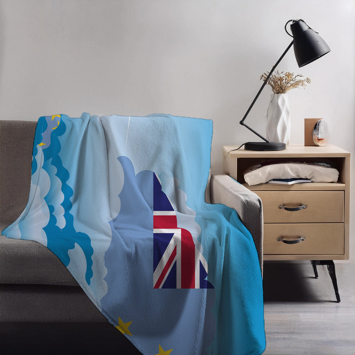 Tuvalu Day Clouds Blankets & Throws | Soft Premium Blankets | City Posters Plus