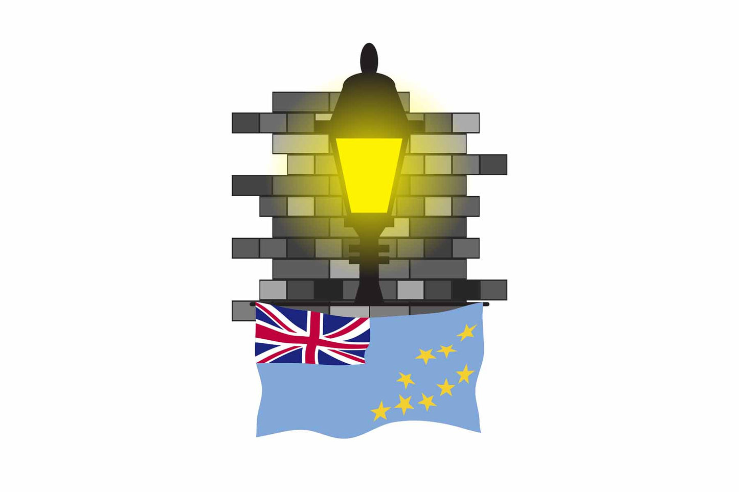 Tuvalu Street Lamp Bricks Fridge Magnet
