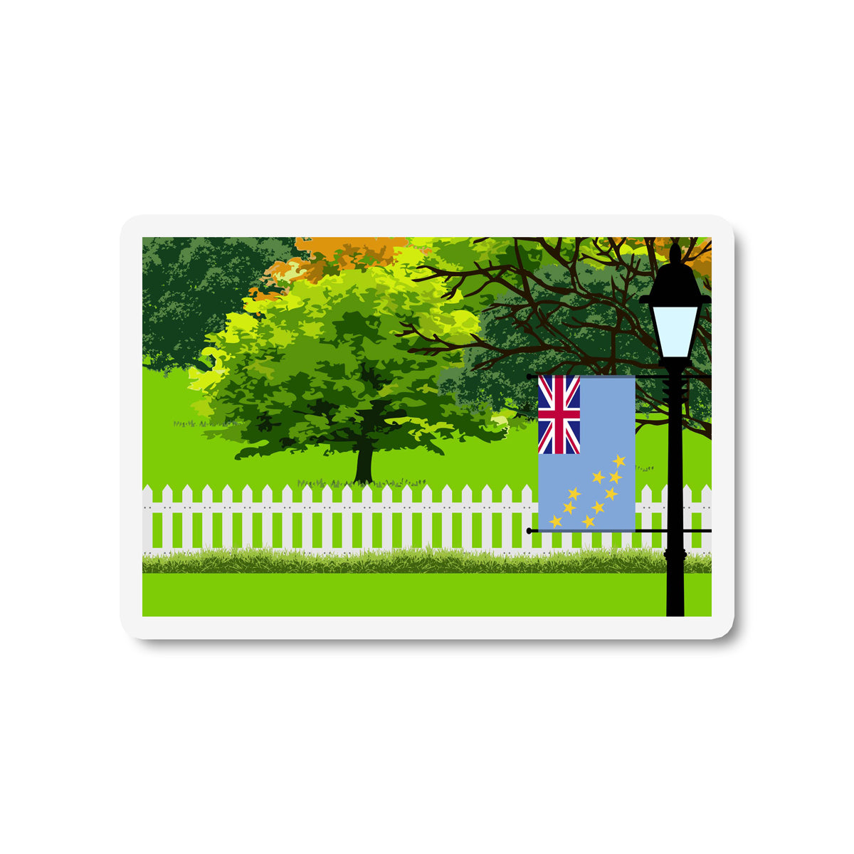 Tuvalu Trees Street Lamp Fridge Magnet